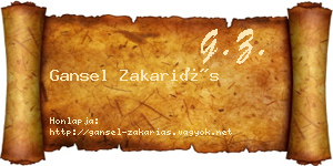 Gansel Zakariás névjegykártya